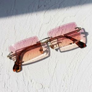 rimless sunglasses with case | new